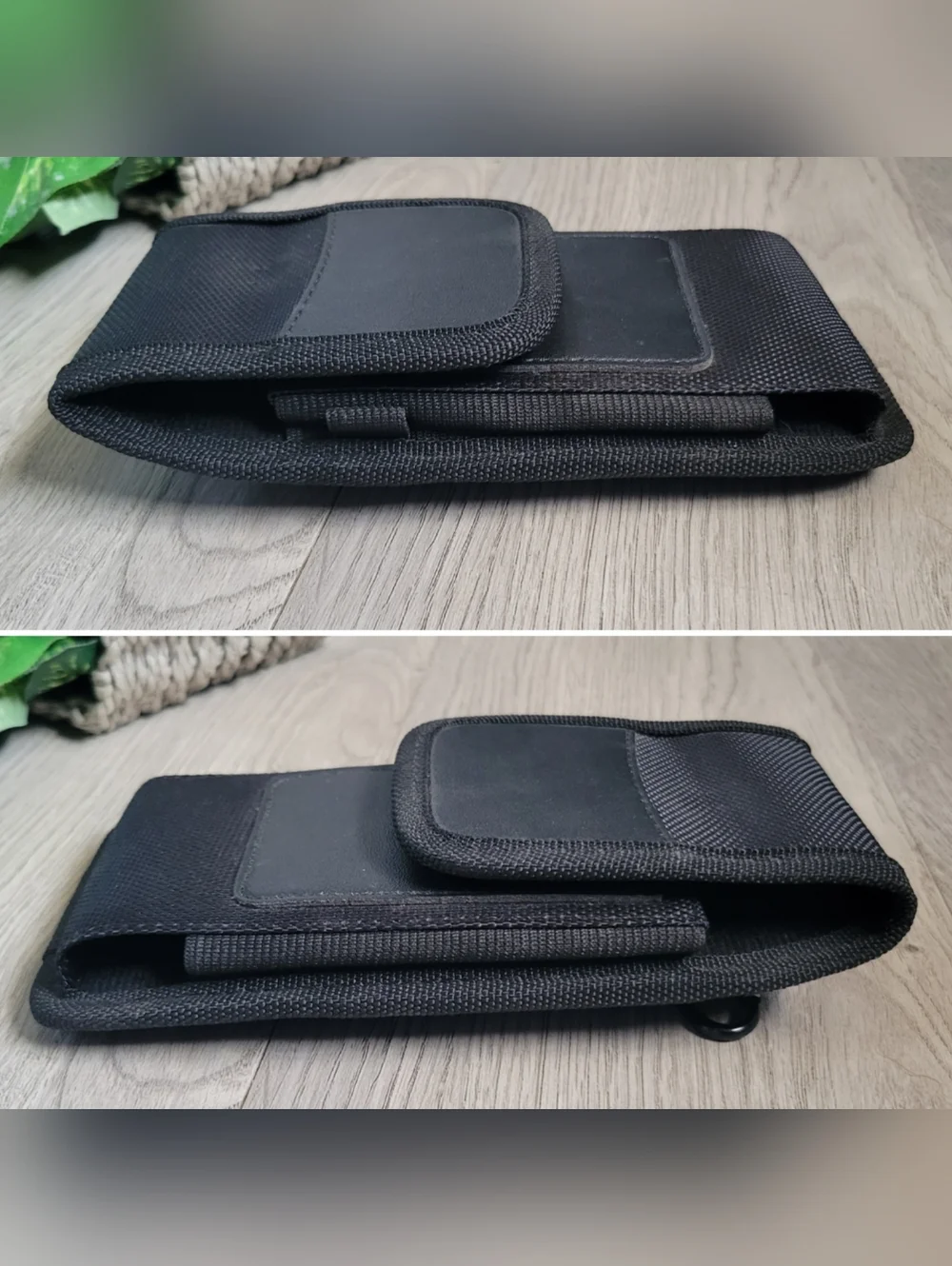 Black Clip-on Cellphone Carrier Holster with Belt Clip and Velcro Closure, 7